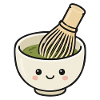 Cute Kawaii Matcha Bowl With Whisk