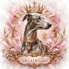 Royal Greyhound Portrait with Crown