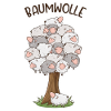Baumwolle – Schafe auf Baum Cartoon