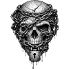 Chained Skull Gothic Horror-Grafik