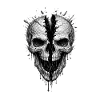 Split Skull Gothic Horror-Grafik