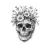 Floral Skull Gothic Graphic
