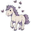 Cute Pony with Butterflies