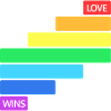 Love Wins - Regenbogen Querstreifen Design