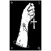 Schwarzweiß-Hand mit Kreuzkette