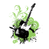 Graphic Floral Green Guitar