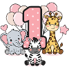 First Birthday Stuffed Animals Safari