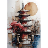 Zen-Sonne-Aquarellpagode