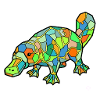 Mosaic Platypus Rainbow Style
