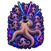 Neon Octopus Rave Camera Crew