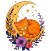 Mond Katze im Blütenmeer