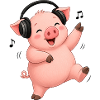 Pig dancing sings farmer farm music