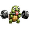 Turtle with Dumbbell Comic Bodybuilding