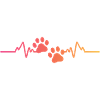 Sunset Dog Paw Heartbeat Dog