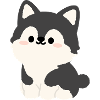 Kawaii Husky Pup Illustration