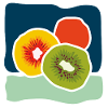 Bunte Kiwis – Fruchtige Pop-Illustration