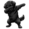 Dabbing Flat Coated Retriever