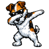 Dabbing Fox Terrier in Comic Style
