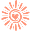 Heart Sun: Hand-drawn sun rays
