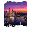 Hangzhou Evening Light Skyline Print