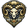 Goldram Ornament Ramkopf Design