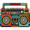 Retro Boombox Farbenspiel