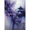 Purple Pagoda and Flowers
