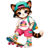 Kitten Summer Skateboarding