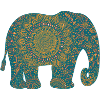Mandala Elephant Pattern in Teal