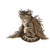 Kitten with a wreath of leaves