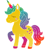 Regenbogen Einhorn Cartoon Design