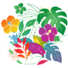 Tropical Flowers and Leaves Design