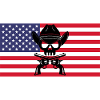 Cowboy skull and American flag