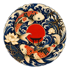 Koi im Mondkreis mit Torii