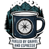 Angetrieben von Kies und Espresso-Kaffeetasse