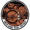Brew Hard Pedal Farther Linocut Bikepacking