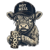 Hot Mess Kuh mit Leopardenbecher