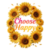 Choose Happy Sunflower Wreath