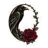 Gothic Raven Rose Thorn Crescent