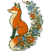 Volkskunst: Fuchs-Wildblumenschwanz