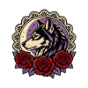 Gothic Wolf Roses Lace Moon Tattoo
