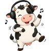 Cow dancing to music farmer farm