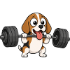 Beagle Dog Bodybuilding Weightlifting Comic