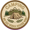 Campingpatch Bergwald Zeltmotiv