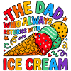 Papa kommt mit Eiscreme Farbrausch