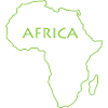 Africa Outline in Green Line Art