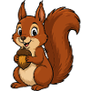 Eichhörnchen mit Eichel