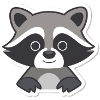 Cuddly raccoon silhouette