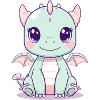 Mint dragon with wings