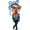 Bizarre Clown in Suit Art Style